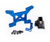 Shock tower, front, 7075-T6 aluminum (blue-anodized) (1)/ body mount