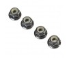 Black Alum Flanged Locknut, M4 x 0.7mm x 7mm (4)