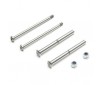 Front Hinge Pin and King Pin Set, Polished: All 22