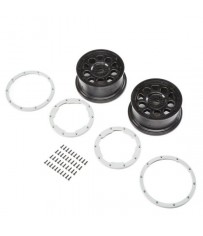 Wheel, Black: Beadlock, Silver (2): DBXL-E