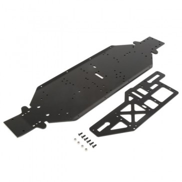 Chassis w/Brace plate, 4mm, Black: DBXL-E