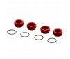 Aluminum Front Hub Nut Red (4) inc O-Rings