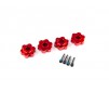 Wheel hubs, hex, aluminum (red-anodized) (4)/ 4x13mm screw pins (4)