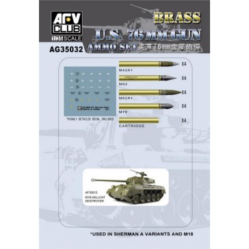 76 mm Gun Ammo Brass set 1/35