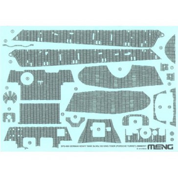 German Sd.Kfz.182 King Tiger (Porsche Turret) Zimmerit Decal - 1:35