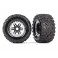 Tires & wheels, assembled, glued (black, satin chrome beadlock style