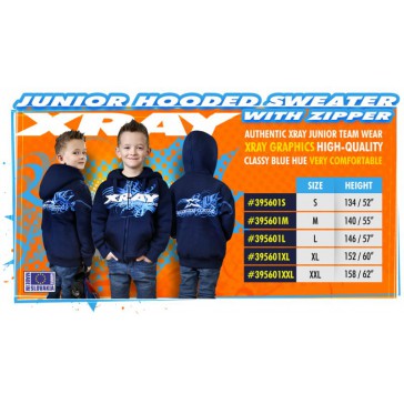 JUNIOR SWEATER HOODED WITH ZIPPER - BLUE (L)