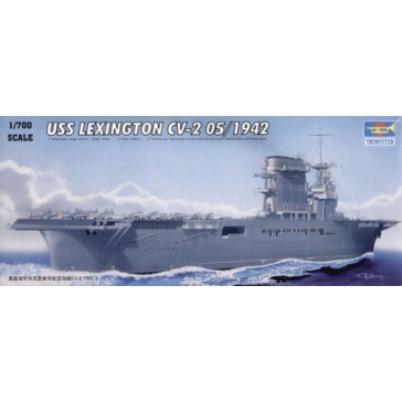 USS Lexington CV-2 Aircraft Carrier 1942 1:700 Plastic Model Kit TRUMPETER 