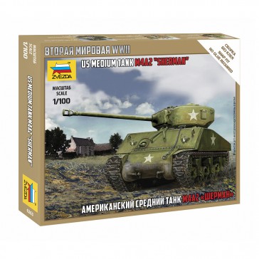 1/100 US MEDIUM TANK M4A2 SHERMAN WWII