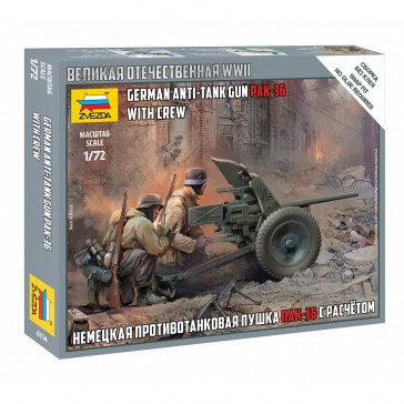 1/72 GERMAN ANTI-TANK GUN PAK-36 WITH CREW WWII