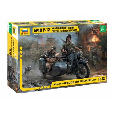 1/35 R12 GERMAN MOTORCYCLE WITH SIDECAR AND CREW