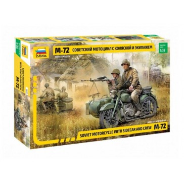 1/35 SOVIET MOTORCYCLE M-72 WITH SIDECAR en CREW WWII **