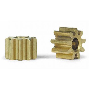 BRASS PINIONS 9 TEETH Ø5.5MM (2X)