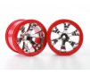 Wheels, Geode 2.2 (Chrome, Red Beadlock Style) (12Mm Hex) (2)