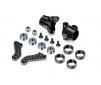 ALU STEERING BLOCKS WITH GRAPHITE EXTENSION PLATES - SET