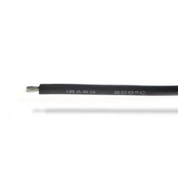18AWG (0,81mm²) silicone wire, black - 1m