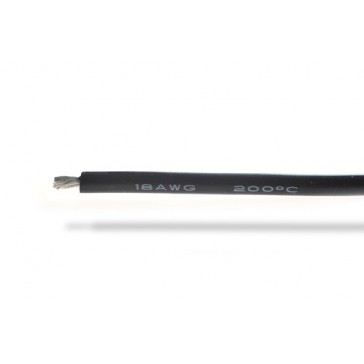 Fil silicone  18AWG (0,81mm²) noir - 1m