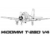 1/8 Plane 1400MM T-28 (V4) Red PNP kit w/ reflex system