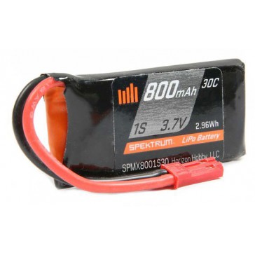 800mAh 1S 3.7V 30C LiPo Battery: JST