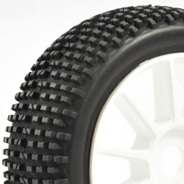 1/8TH PREMOUNTED BUGGY TYRES 'H TREAD/10 SPOKE"