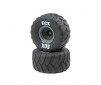 Rt/Lft Tire, Prmnt, Gray Whl (2): 1:10 2WD Axe MT