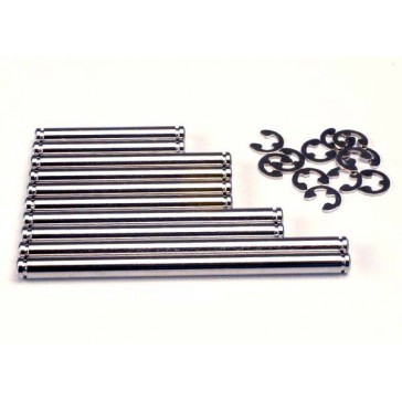 Suspension pin set, hard chrome (w/ E-clips)