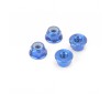 M4 Alloy Serrated Nyloc Nuts - Blue - 4pcs