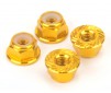 M4 Alloy Serrated Nyloc Nuts - Gold - 4pcs