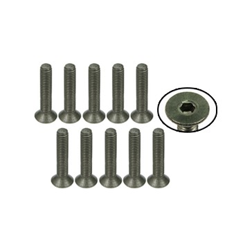 M3 x 16 Titanium Flat Head Hex Socket - Machine (10 Pcs)