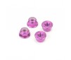 M4 Alloy Serrated Nyloc Nuts - Purple - 4pcs