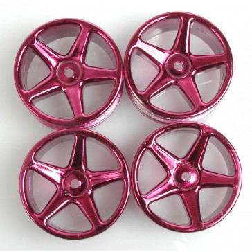 Wheel: 5 spoke 25mm - Purple Chrome (Pk4)
