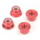 M4 Alloy Serrated Nyloc Nuts - Red - 4pcs