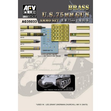 AFV 75 mm Gun Ammo Brass set 1/35