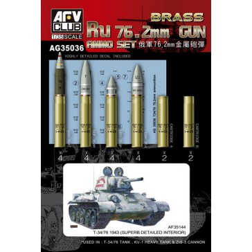 Ru 76.2mm Gun Ammo Set (Brass) 1/35