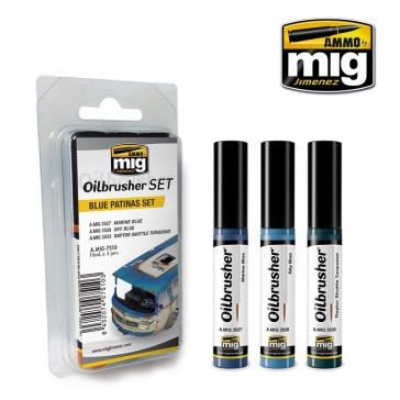 OILBRUSHER SET BLUE PATINAS 3 JARS 35 ML