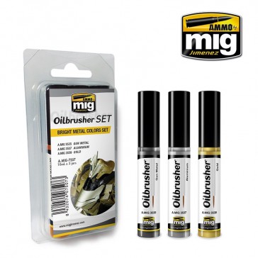 OILBRUSHER SET BRIGHT METAL COLOR 3 JARS 35 ML