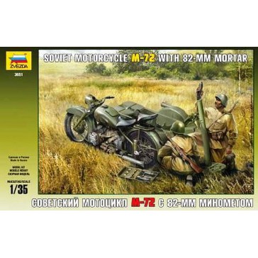 1/35 SOVIET MOTORCYCLE M-72 W/MORTAR (RR) (4/21) *