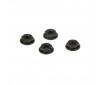 M4 Aluminum Serrated Nuts, Low Profile, Black (4)