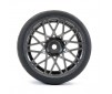 1/10 STREET/TREAD TYRE STAR SPOKE GUN METAL WHEEL SET