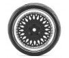 1/10 STREET/TREAD TYRE CLASSIC BLACK/CHROME WHEEL