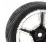 1/10 STREET/TREAD TYRE 5SP BLACK/CHROME WHEEL