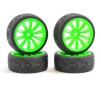 1/10 STREET/TREAD TYRE 20SP GREEN WHEEL