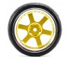 1/10 STREET/TREAD TYRE 6-SPOKE GOLD/CHROME WHEEL