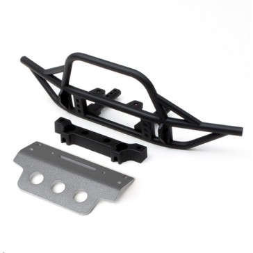 GS01 FRONT TUBE BUMPER WITH SKID PLATE SILVER