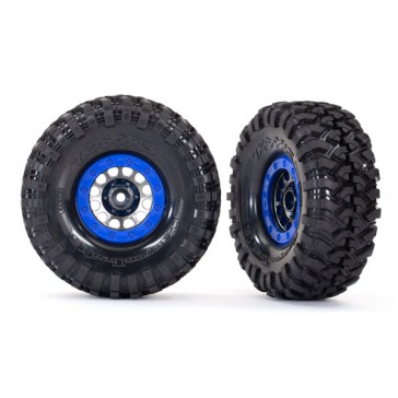 Tires and wheels, assembled, glued (Method 105 1.9' black chrome, blu