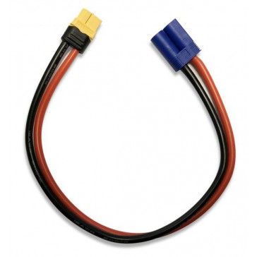 Yellow RC XT60 female to EC5 Charge Cable 12awg 300mm