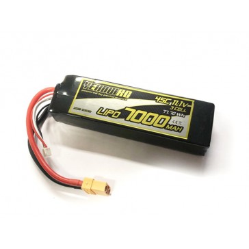 LiPo 7000mAh 11.1V 3S 45C/90C XT90 Plug fits most 1/8 cars