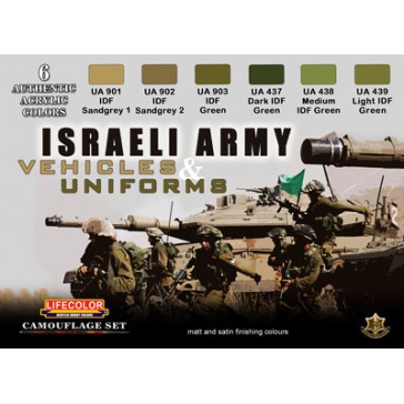 6 Acryl Colors Israeli Army