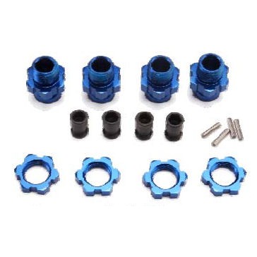 Wheel Hub Set 17mm Short(2)Long(2 )Blue Slash 2WD