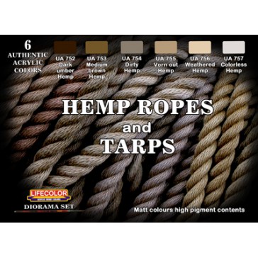 6 Acryl colors Hemp Ropes and Tarps